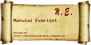 Matulai Evariszt névjegykártya